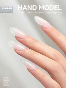 ZIMOOM 12毫升果冻凝胶指甲油，半透明自然色，果冻白指甲油，可卸除，UV/LED美甲灯适用，适合在家美甲沙龙或美甲店使用，女士礼物