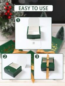 10Pcs Green Mini Christmas Gift Boxes With Ribbon,Elk Snowflake 'Merry Christmas' Design Christmas Party Favor Box,Christmas Gift Bags,Paper Craft Boxes For Wedding, Christmas Decor,Xmas Party Gift,Festive Small Presents,Christmas Party Gift Packaging Boxes,Party Favors,Merry Christmas,Christmas Decoration,Xmas Decor,Winter Decorations,New Year Party Supplies