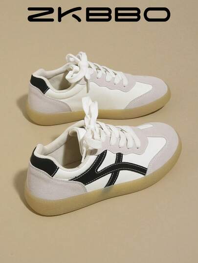 ZKBBO 女士休闲运动鞋，平底，轻便，软底，舒适，适合健身、散步、跳舞