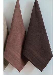 Premium 4-Piece Turkish Cotton Towel Set – 30x50 Cm, Hand & Face Towels, Soft, Absorbent & Durable – Made In Turkey - Brown - View 4