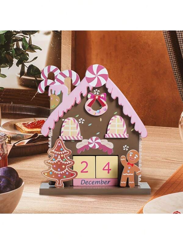 Macaron Christmas Wooden Calendar, Cute Perpetual Calendar, Countdown Board, Desk Calendar, Desktop, Bedside Table Decoration, Suitable For Bedroom, Living Room And Study Decoration, A Heartfelt Gift For Family And Friends