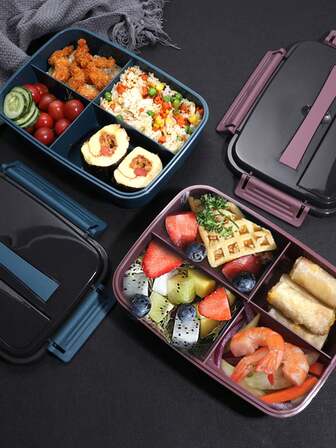 PP塑料便当盒，日式方形密封午餐盒，可微波炉加热，适合上班族和学生