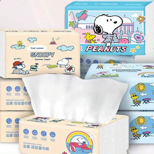 Peanuts Peanuts Tissues Travel Tissue Pack, Pocket Tissues, Handkerchiefs, Facial Tissues, Portable Large Package Tissues Toilet Paper, Cleaning Supplies, Cleaning Tools