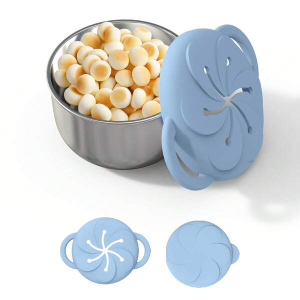 2 piezas Recipientes para aperitivos de acero inoxidable con tapas y asas de silicona a prueba de derrames - Taza para aperitivos de bebé 3 en 1, caja para aperitivos de niños pequeños a prueba de derrames, excelente para comer saludable en movimiento, suministros para cena familiar, suministros para fiestas de Navidad