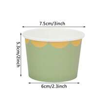 10pcs/20pcs/50pcs Sage Green Snack Cups Green And Golden Scalloped Edge Yogurt Snack Paper Bowls Dessert Food Treat Paper Bowls For Wedding Bridal Shower Babe Shower Birthday Party Supplies Favors