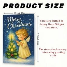 1 pièce Carte de vœux de Noël mettant en scène un charmant ange allumant des bougies, parfaite pour souhaiter de joyeuses fêtes à la famille, aux amis et aux êtres chers. Idéale pour les célébrations festives et les cadeaux. Enveloppe + Carte de vœux