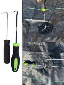 4pcs Garden Assistant Heavy-Duty Metal Weeding And Tillage Hooks - Sharp Teeth With Protective Covers. Can Effectively Remove Weeds, Stones, And Moss - A Durable Construction Tool For Garden Maintenance, Lawn Cracks, And Paving Joints -Window Screen Fastener Replacement Hook, Gasket Removal Pliers, Very Suitable For Weeding And Soil Cleaning, Paving Joint Cleaning, Weeding And Gardening Tools, Sturdy Metal Hooks - Multicolor - View 9