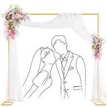 1 set Cadre de décoration de mariage carré doré, combinaison de base en tube métallique carré, support solide pour décoration florale de mariage, ballons, Saint-Valentin, anniversaire, cérémonie de remise des diplômes