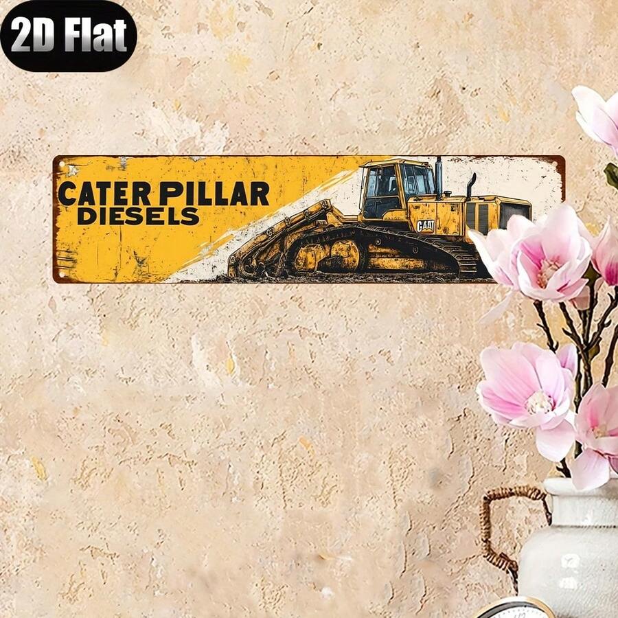 LC, 2D Flat, 1PC, Vintage CATERPILLAR DIESELS Metal Tin Sign, Novel Street Scene Sign, Home Decor, Room Decor, Restaurant Decor, Bar Decor, Cafe Decor, Garage Decor, Farmhouse Decor, 4 * 16inch - Nhiều màu - Xem 1