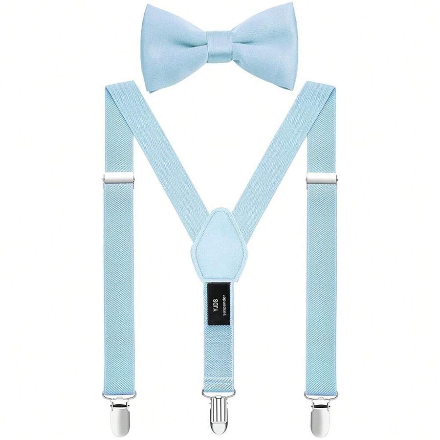 Mens' Boys' Suspenders And Bow Tie Set Adjustable Elastic-6261 - 多色20 - 查看 1