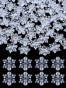100/200/500 Stücke 15mm Weihnachts-Schneeflocken Perlen, transparente Acryl-Schneeflocken Großpackung für Schmuckherstellung, DIY Halskette Ohrringe Armbänder Bastelbedarf, Weihnachts-Accessoires