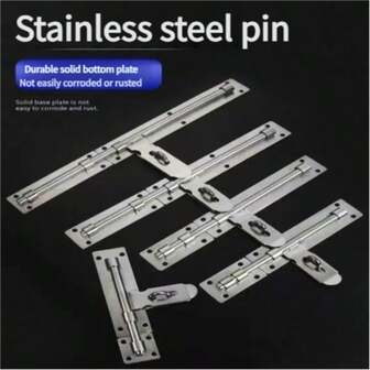 1pc Heavy-Duty Stainless Steel Door Latch - Large, Thickened Gate Pin With Secure Hold For Enhanced Home & Office Security, Ideal For Doors And Windows