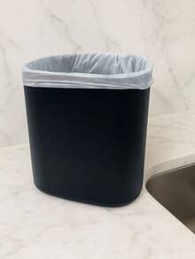 Compact 3.5L Trash Can With Lid - Ideal For Kitchen, Bathroom And Office - Negro - Ver 3