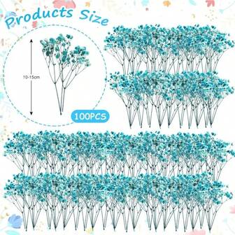 25/50/100/300 支迷你满天星干花束，天然石膏花，可用于婚礼花环、新娘送礼会、家居花瓶装饰、卡片制作 DIY