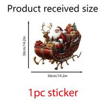 1pc Christmas Santa Claus, Reindeer & Sleigh Pattern Wall Sticker, Self-Adhesive PVC Material, Suitable For New Year, Spring Festival, Christmas, Thanksgiving, St. Patrick's Day And Other Holidays, Applicable To Party, Home, Living Room, Bedroom, Bathroom, Camping, House, Room, Garden, Kitchen And Other Scenarios, Suitable For Living Room, Bedroom, Dining Room, Bathroom, Study, Kitchen, Outdoor, Outdoor Garden And Other Room Decorations Wall Stickers Wall Decor Stickers Home Decor Christmas Decorations Christmas Decorations Home