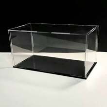 Acrylic Display Case, Assembled Transparent Acrylic Box, Alternative To Glass Box, For Displaying Figurines, Home Storage And Organization Of Toys - Black - View 7