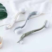 鸟笼清洁工具，带 2 个刷头和长柄，用于清洁鸟类和鹦鹉笼子栖息地