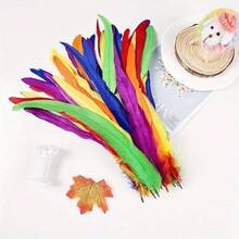 100 pièces Plumes de coq - Longues de 25-35 cm, plumes de queue de coq colorées mélangées, convenant pour la décoration de mariage, les coiffures, les mascarades, l'artisanat, les projets DIY, les éléments de coiffe, les accessoires de costume, les plumes décoratives, les plumes d'artisanat de haute qualité, l'artisanat fait main pour les fêtes, la décoration d'événements