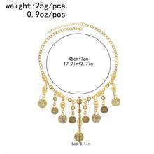 1 Peça Colar de Borla de Moeda de Liga, Acessório de Headchain Vintage com Toque Exótico