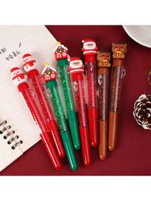 4pcs Cute Retractable Gel Pens, 0.5mm Black Ink, Soft Grip, Kawaii Design, Suitable For Girls, Boys, Women, Men, Office & School Supplies Back To School