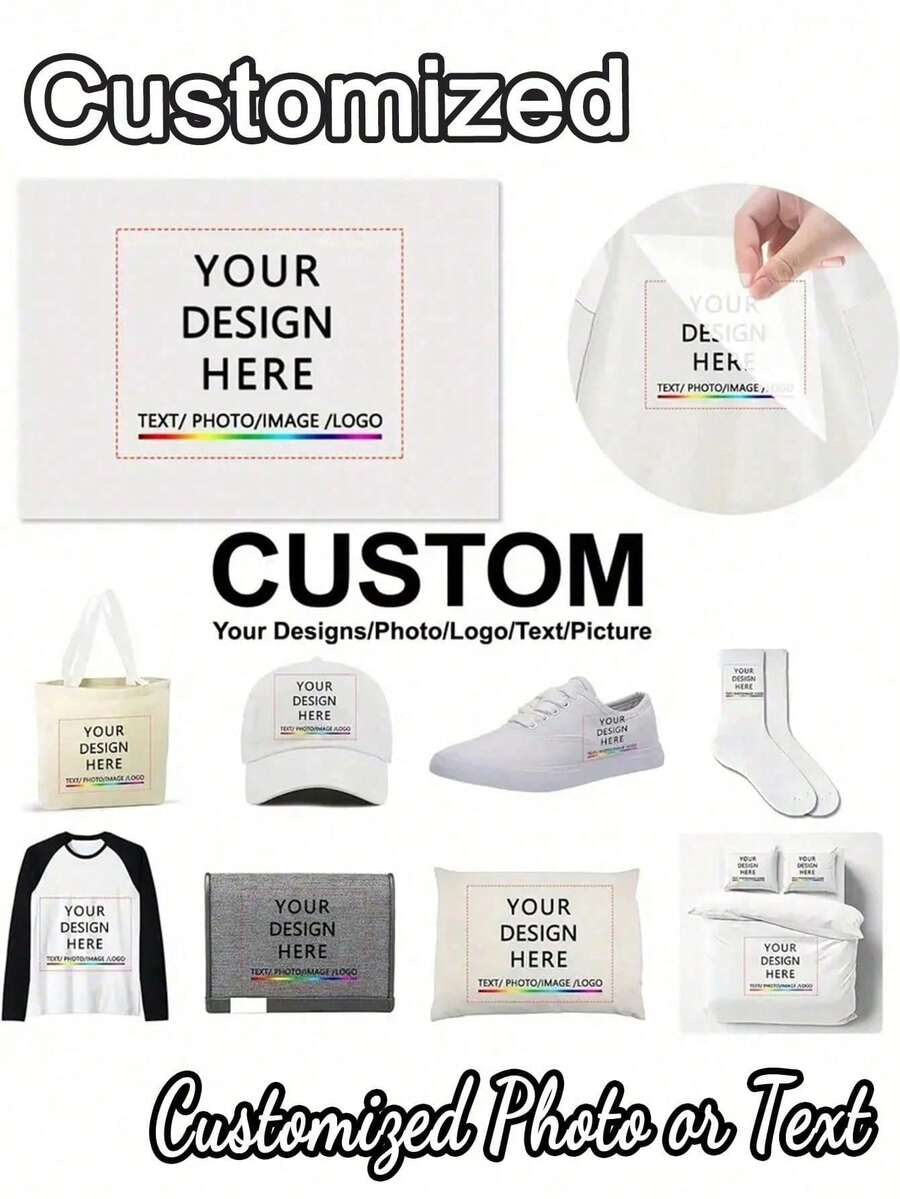 2-10 Inch Customized Photo & Text DTF Apparel, Customizable Photo & Text DIY Heat Transfer, Custom Iron-On Stickers, Custom Heat Transfer, T-Shirt Iron-On Stickers, Custom Vinyl DTF Heat Transfer Stickers, Custom Photo & Name Heat Sublimation Printing, Chest Logo Iron-On Stickers