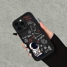 Funda de Teléfono Personalizada con Tema de Exploración Espacial, Exquisito Patrón de Astronauta Pintado a Mano, Adecuada para iPhone 16 15 14 13 12 11 XS XR X 7 8 Mini Plus Pro Max SE Series, Adecuada para Hombres y Mujeres como Regalos de Cumpleaños o Festivos - Colores mixtos - Ver 4