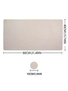 1pc 80 X 40CM Waterproof Large PU Leather Mouse Pad & 1pc Coaster For Office & Home - Apricot - View 8