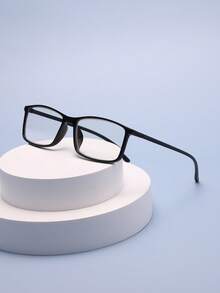 Women's & Men's Square Plastic Fashion Glasses - Non-Prescription Flat Eyewear For Computer Reading, Gaming, TV & Mobile Phone Use - Clear - View 3