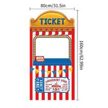 1 pieza Carpa de circo carnavalesco Foto Stand - Diseño de patrones para la taquilla del circo, Fondo para cabina de fotos con temática de circo, Suministros decorativos para fiestas y entretenimiento en el hogar, Suministros de decoración para fiestas con temática de circo, Suministros de decoración de carnaval, Accesorios divertidos para fotos.