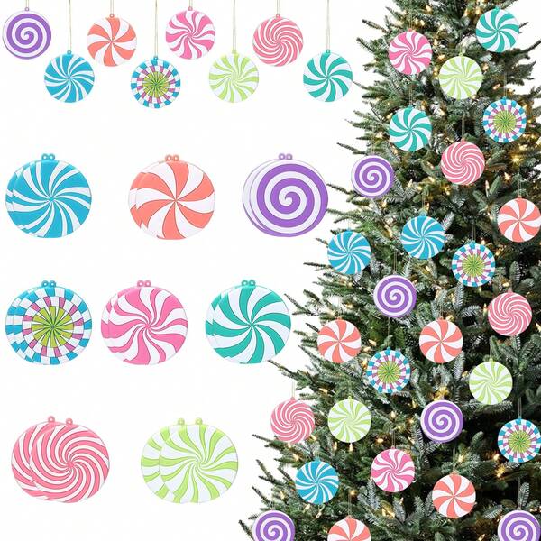 8/16pcs Christmas Tree Ornaments PVC Xmas Candy Ornament Christmas Hanging Decors Birthday Party Decoration Crafts For Holiday Xmas Tree Party,Christmas Tree,Santa Claus,Christmas Decorations,Gingerbread House,Christmas Gifts Christmas Tree Hangings,Christmas Gifts