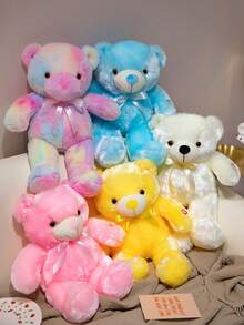 圣诞装饰 30 厘米/11.81 英寸 LED 发光泰迪熊毛绒玩具 可爱发光熊毛绒动物，具有夜光功能，是娱乐和家居装饰生日派对家居女孩房间装饰情人节、泰迪熊、女孩玩具、儿童玩具的理想礼物 - 彩色 - 查看 11