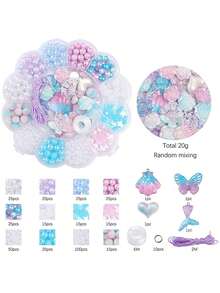 Acrylic Round Beads Box Kit, Pearl Beads Kit For Jewelry Making, DIY Bracelets Necklaces Rings, Friendship Gifts Mobile Phone Pendant Decorate Accessories