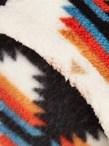 1件秋冬季毛绒宠物衣服，几何格子图案可爱连帽卫衣，适合小型犬和猫 - 彩色 - 查看 6