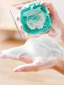 Soft Silicone Pet Grooming Brush, 2-In-1 Deshedding And Bathing Brush With Built-In Soap Dish, For Dog And Cat Bathing, Pet Grooming Tool With Shampoo Storage, Ideal For Dog And Cat Lovers - Multicolor - View 10