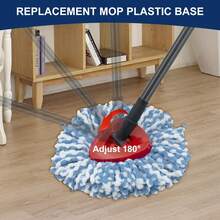 Mop Head Replacement Compatiable With Ocedar RinseClean 2-Tank System, Mircofiber Mop Heads Refill And Scrub Brush For O Cedar Rinseclean Spin Mop, 6 Pack Mop Refills & 2 Scrub Head For Floor Cleaning - 拖把底座-2 水箱沖洗系統 - 查看 6