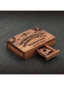 1pc/2pcs Mini Wooden Handmade Spirit Board, Miniature Spirit Board With Drawer, Christmas Decoration Crafts Durable Ornaments,Christmas Decoration Home Decor Christmas Decorations Room Decor Winter - Multicolor - View 1