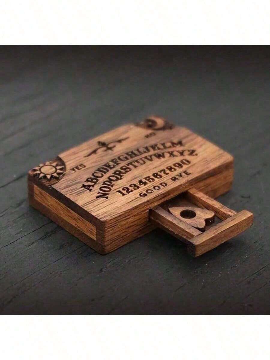 1pc/2pcs Mini Wooden Handmade Spirit Board, Miniature Spirit Board With Drawer, Christmas Decoration Crafts Durable Ornaments,Christmas Decoration Home Decor Christmas Decorations Room Decor Winter - Multicolor - View 1