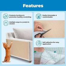 Catify Sloped Sisal Scratchers Indoor Cats, Climbing Ramp Fun And Interactive Indoor, Supports Natural Behaviors, Heavy Duty - Gray - 米色 (78.7 x 15.8") + 78.7"長 x 15.8"寬 x 0.2"高 - 查看 5