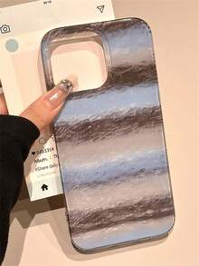 Custodia per telefono in autunno e inverno, di lusso e carina, con motivo a righe e graffiti, compatibile con 17 Pro Max, 17, 16, 15, 14, 13, 11, 12 Pro Max, 16, 15, 14 Plus, finitura lucida, antiurto e protettiva