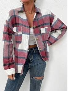 Tela a cuadros para mujer - Rojo - Ver 1