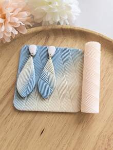 High-Precision Clay Roller Texture Roller - Durable Plastic Craft Mold For DIY Jewelry Making & Artistic Designs, Soft Clay Texture Tool With Intricate Patterns For Unique Handmade Creations, Decorative Earrings | Textured Crafting Surface, Jewelry Making Supplies - Texture Roller - 查看 5