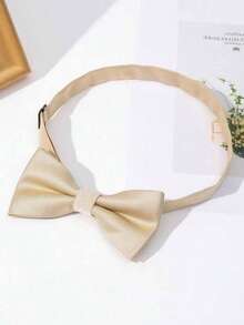 1pc Men's Solid Color Fashionable Bow Tie, Casual Decoration Suitable For Weddings, Gatherings, Parties