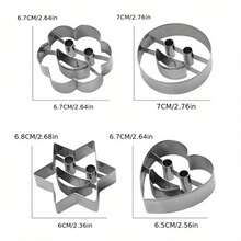 4/6/10件套不锈钢笑脸饼干模具，适用于蔬菜/水果成型、饼干和三明治切割，制作趣味甜点
