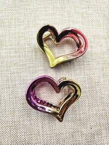 6pcs/4pcs/3pcs/2pcs/1pc New Metallic Dual-Tone Heart Shaped Hair Clips, Sweet Hairpin For Bun, Everyday Wear Cute Hair Accessories Winter Hair Clutch Elegant Claw Clips