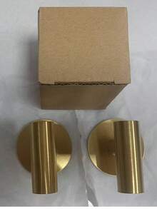 1 件不锈钢防水自粘式单钩，创意壁挂式金属浴室衣架 - 金色 - 查看 11