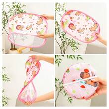 1pc Foldable Cartoon Animal Pattern Mesh Storage Basket With Handle, Suitable For Indoor/Outdoor Snacks, Toys, Clothes Storage, Baby & Kids