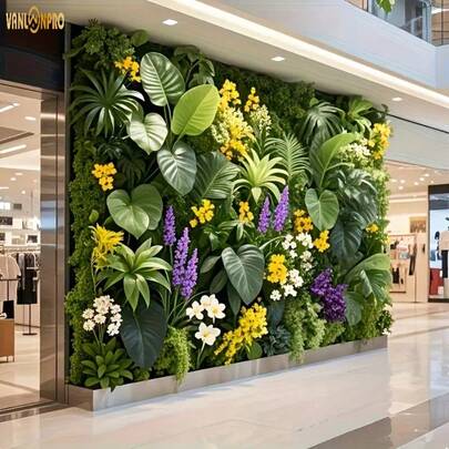 4pcs (3 Sq Ft Total) Premium Artificial Plant Art Decorative Wall Panels, With Realistic Agave, Fern, Palm Leaves And Flowers, Lifelike Leaf And Floral Textures - Indoor/Outdoor Grass, Home Wall Decor, UV-Resistant Durable Plastic, Maintenance-Free Fake Plants, Suitable For Home, Office, Commercial Year-Round Decoration, Outdoor Artificial Greenery And Flowers