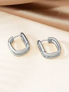 1 Pair Minimalist & Fashionable High-End Design Hoop Earrings, Suitable For Women's Daily Or Party Wear