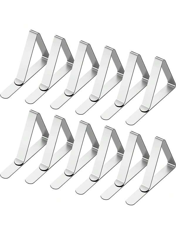 12/24 pezzi Fermatovagliaclips per tavolo da picnic, fermatovagliaclips in acciaio inossidabile per tavoli da esterno, morsetti per coprire il tavolo in metallo per campeggio, pranzo, matrimonio, laurea, festa essenziali