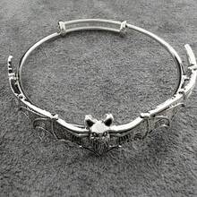 Halloween Ladies Bat Bracelet Fashion Creative Punk Dark Vampire Bat Wristband For Men Women Party Accessory Gift - Silvery - View 3